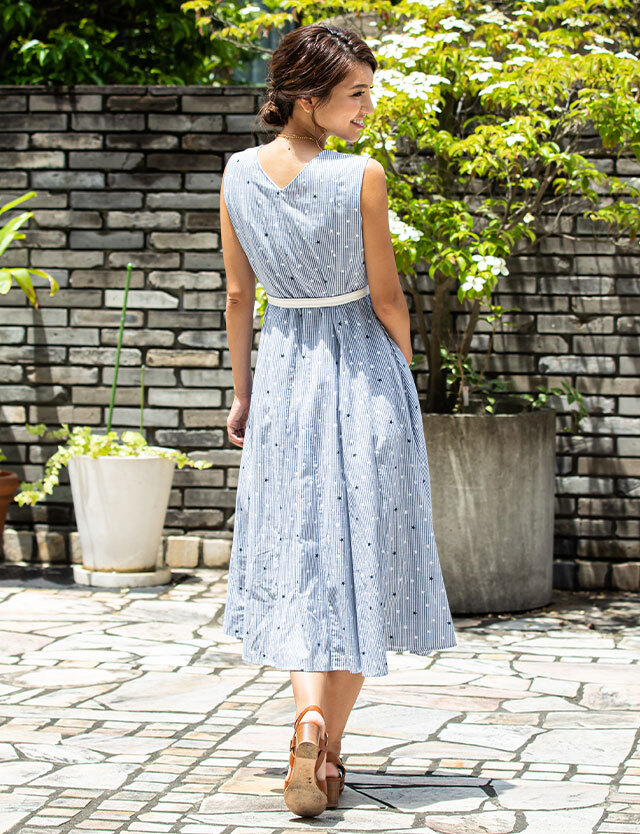 スタープリント ロングワンピース 授乳服マタニティウェア