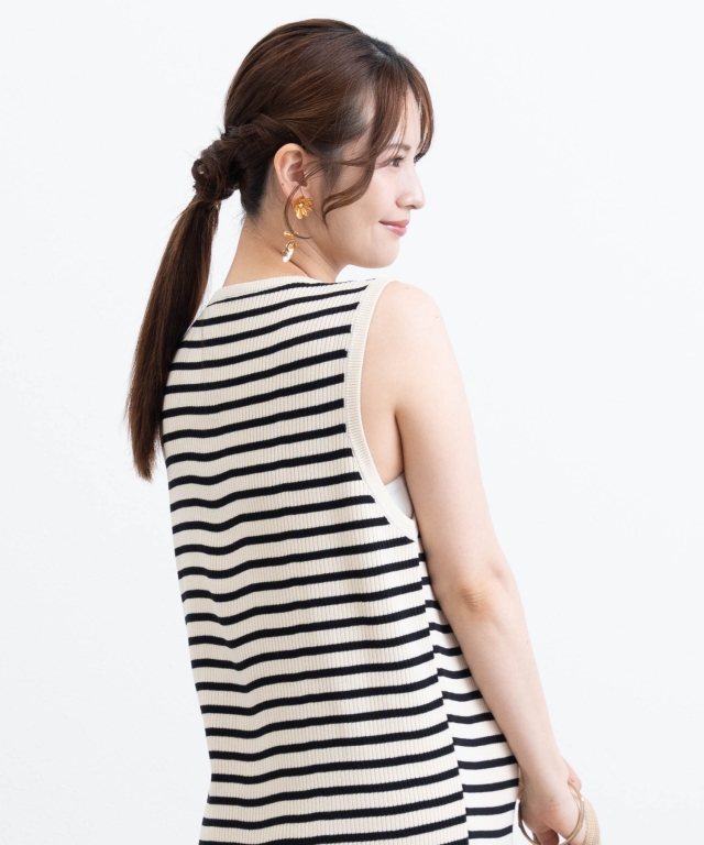 サマーニットボーダーワンピース マタニティ 授乳服 産後も使える