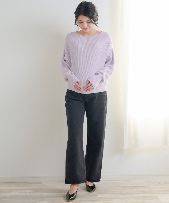 マタニティワイドデニムパンツ マタニティ 産後も使える