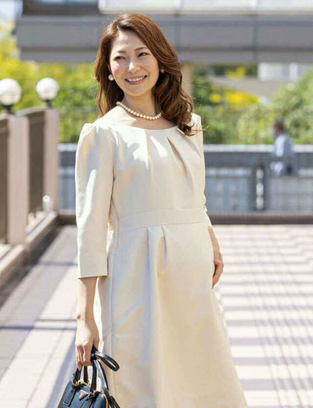 【訳ありアウトレット】グログラン授乳服フォーマルワンピース 7分袖 co5135 授乳服マタニティウェア【日本製】