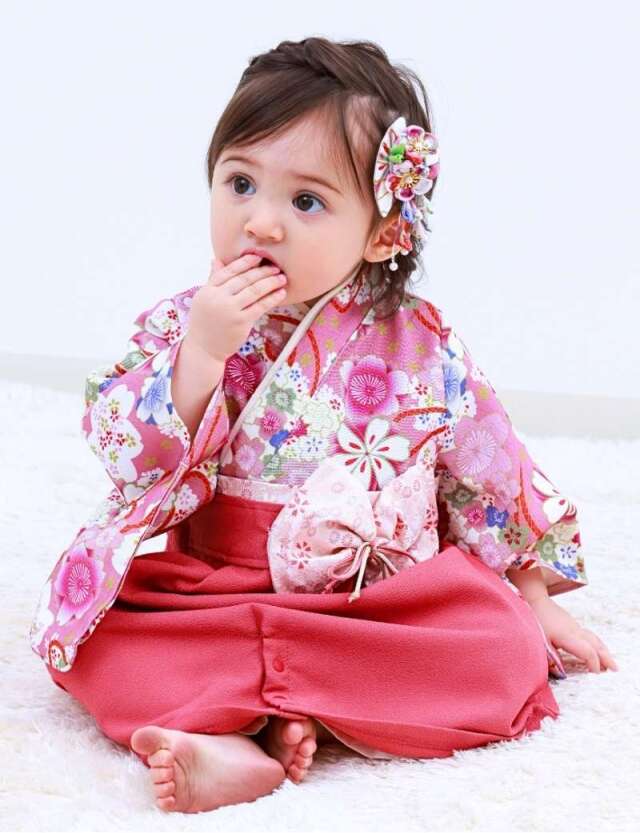 【訳ありアウトレット】ベビー服 和柄 袴ロンパース オーガニックコットン100％総裏地付き