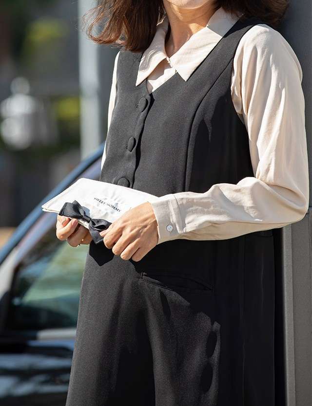 【訳ありアウトレット】ノースリーブ オフィスワンピース 授乳服マタニティウェア 事務服