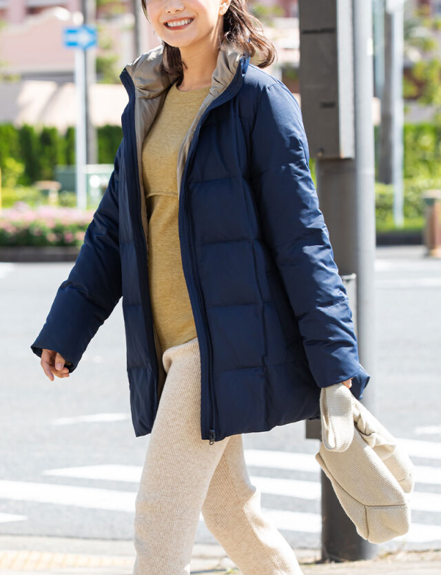 スイートマミー　ダウンママコート　ダウン90%　リバーシブル　Lサイズ SweetMommy(授乳服&マタニティ) マタニティ ファー付き モッズ風