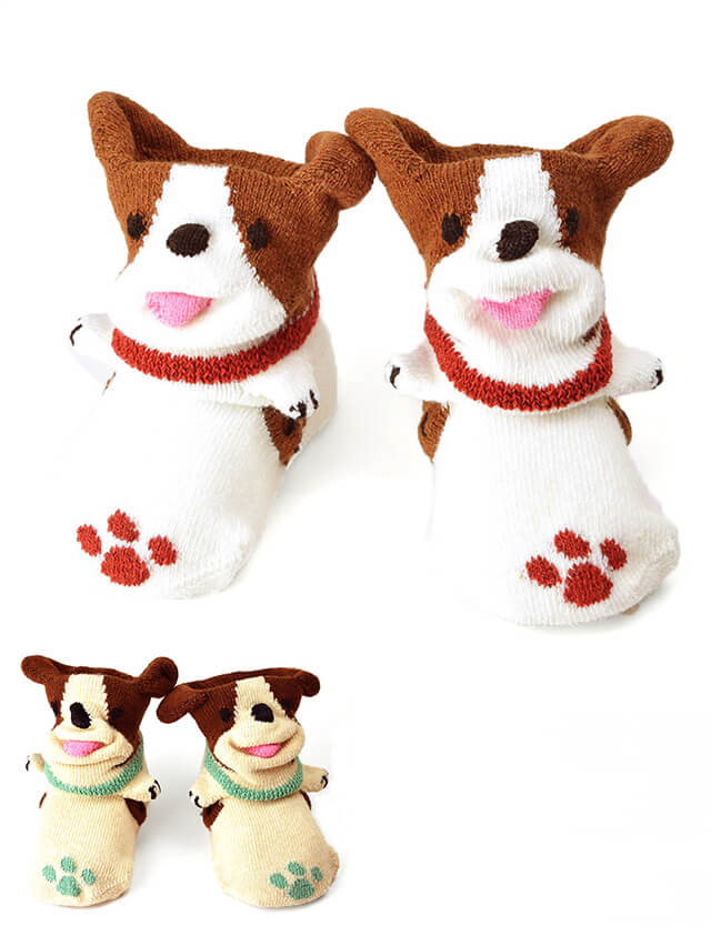 Pompkins ベビーソックス いぬ Xs Sサイズ 赤ちゃん ソックス 靴下