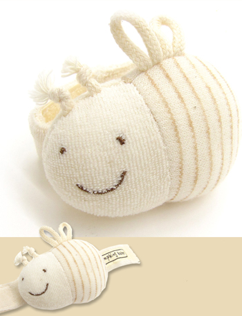 【日本製】オーガニックコットン リストガラガラ みつばち POMPKINS  出産祝い