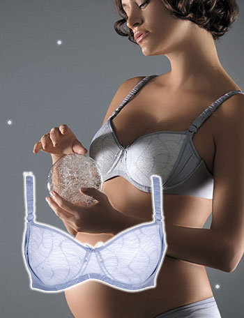 フランスインポート マタニティランジェリー ワイヤー入り 授乳ブラジャー 【単品】グレーパープル【送料無料】