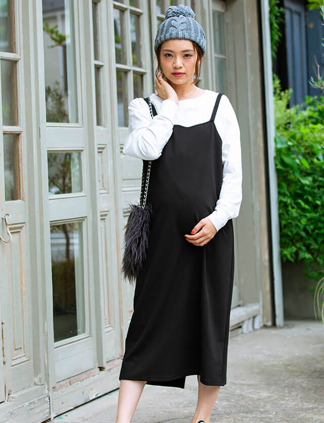 ラグランTシャツ＆キャミワンピースセット マタニティ 授乳服 産後も使える