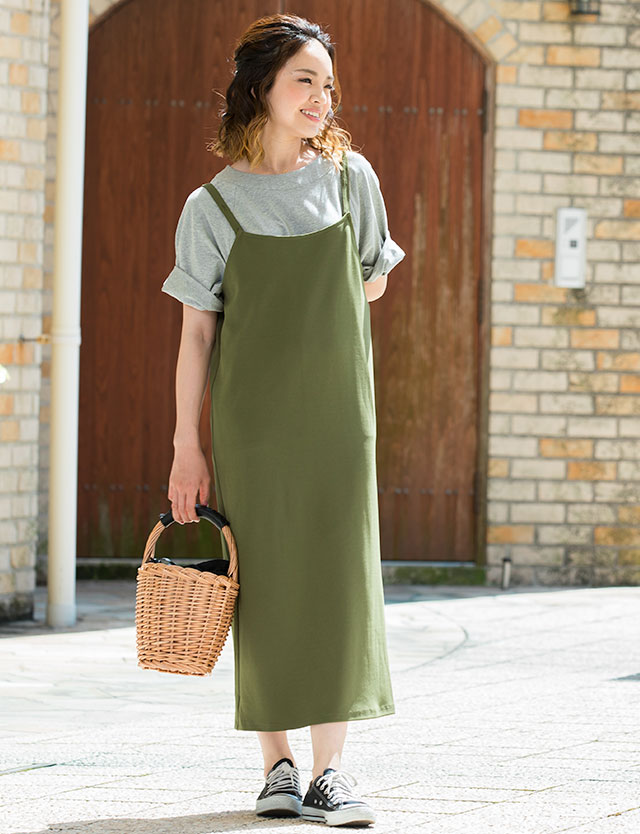 ラグランTシャツ＆キャミワンピースセット マタニティ 授乳服 産後も使える