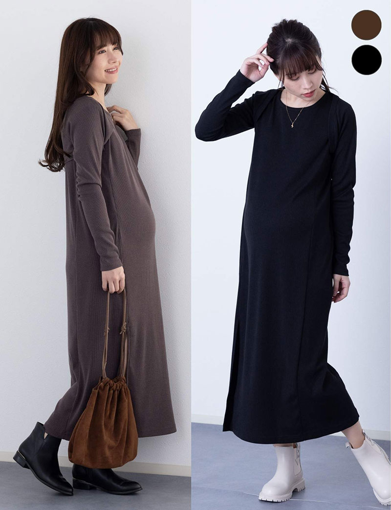 ノースリーブワンピース＆アーマーカーディガン 2点セット 　  マタニティ 授乳服 産後も使える