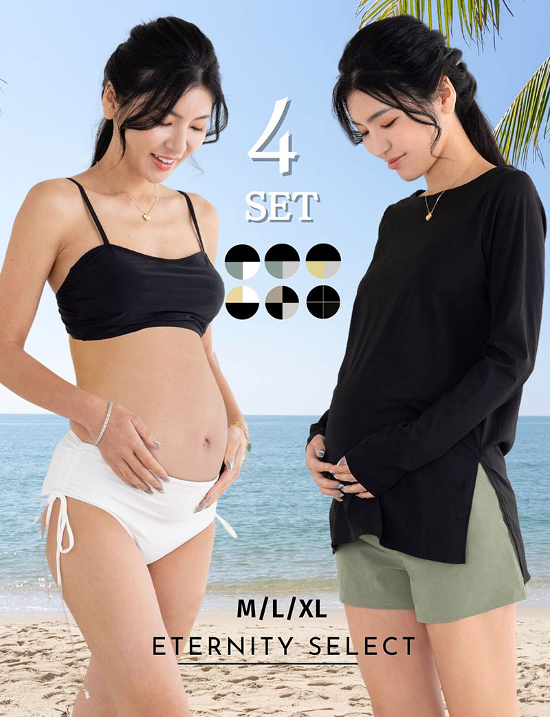 マタニティ水着 4点セット ラッシュガード付き 産後も使える