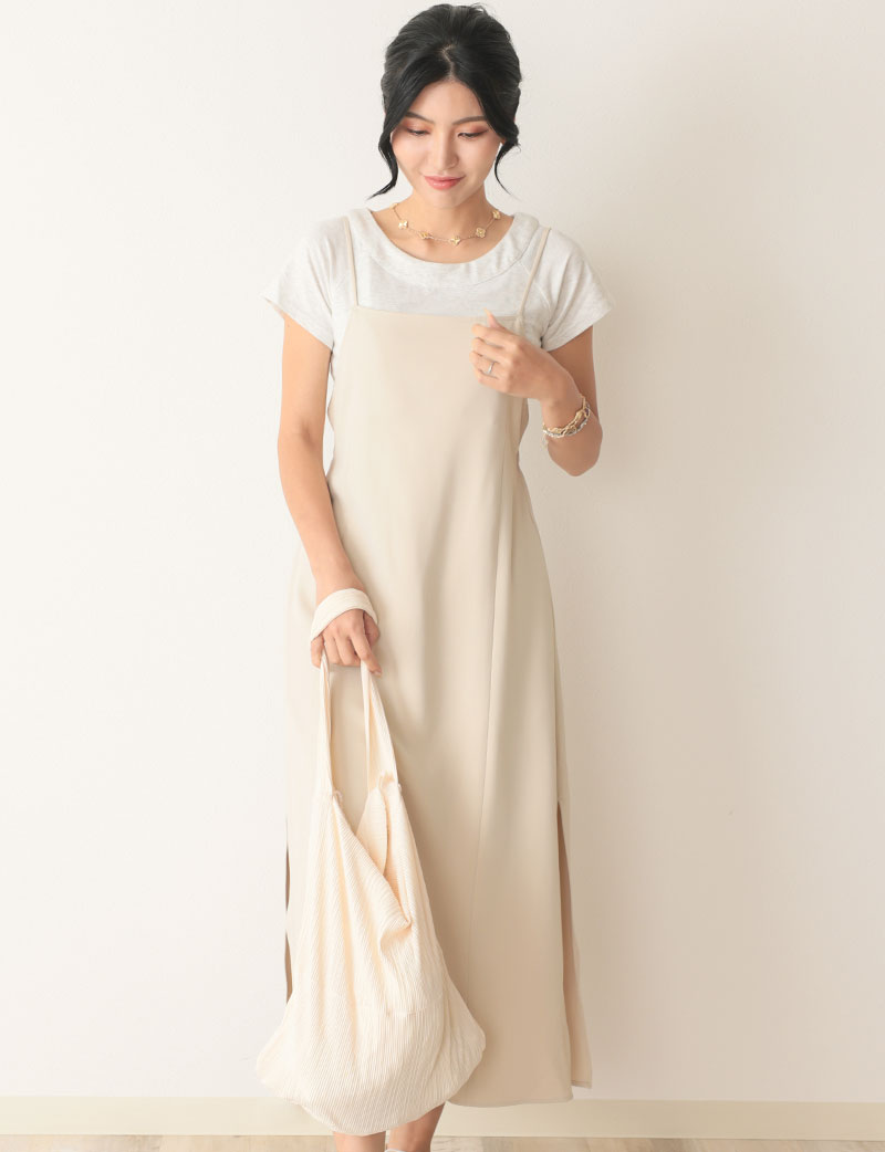【SALE】シンプルキャミワンピース   マタニティ 授乳服 産後も使える