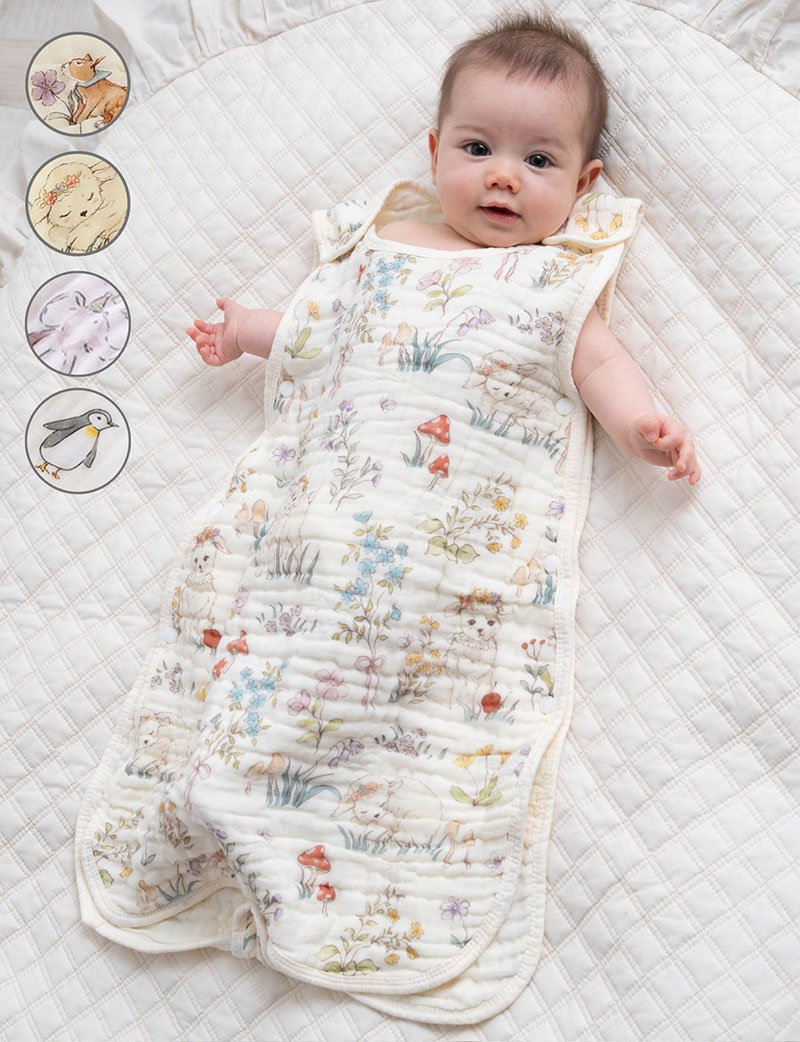 6重ガーゼ ベビー スリーパー 竹繊維イブル | マタニティウェア・授乳