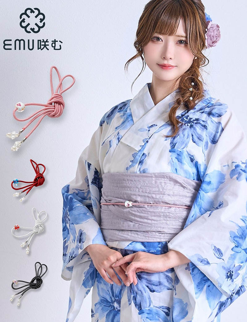 蜻蛉玉付き帯飾り紐 帯締め 【EMU-咲む-】 レディース/大人/浴衣/ゆかた