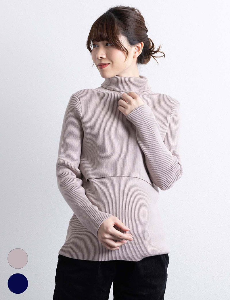 もっちり上品タートルニットセーター マタニティウェア/授乳服