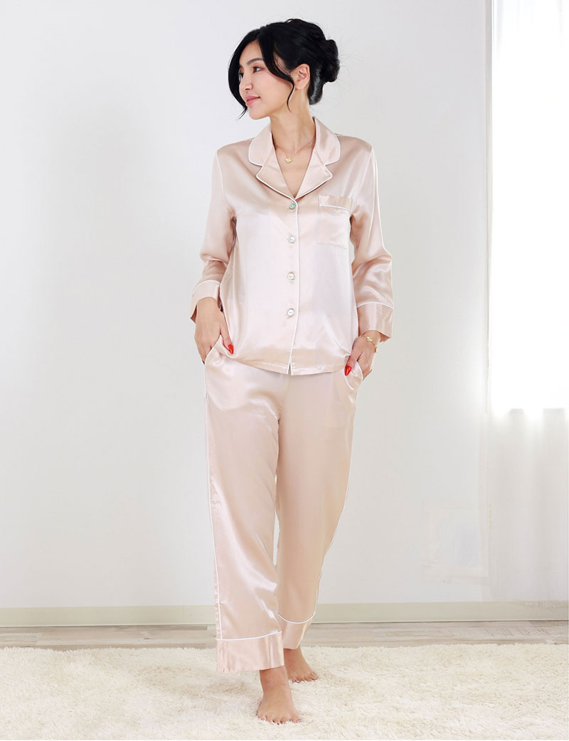 シルク100％ しっとり保湿パジャマ 前開き ※通常レディース用※