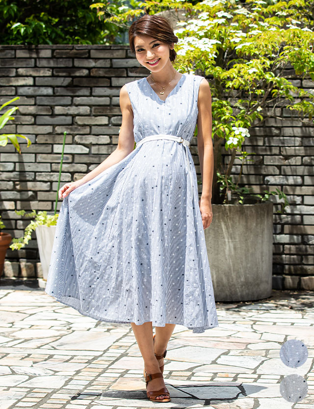 スタープリント ロングワンピース 授乳服マタニティウェア| マタニティ