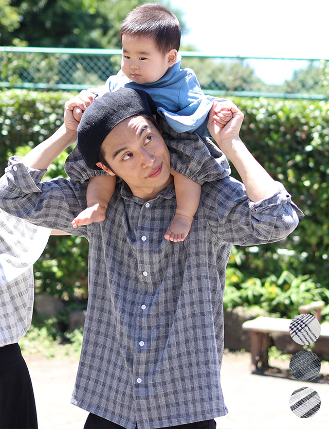 パパもリンクコーデ メンズシャツ 親子リンク パパシャツ