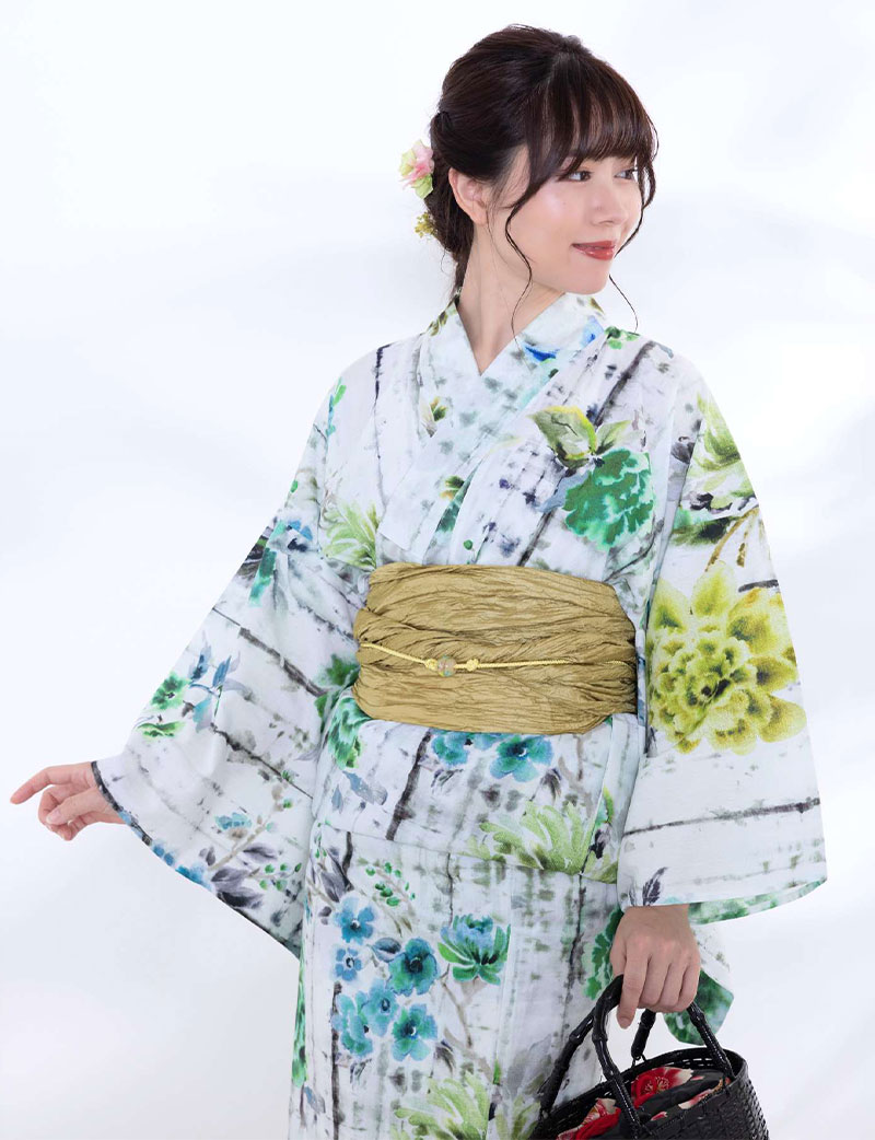 浴衣 セット(ゆかた・兵児帯・下駄・着付け説明書・腰ひも・保管