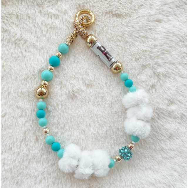 ※先行ご予約商品※【baby maryコラボ】Wooffany Blue Fur ビーズチョーカー