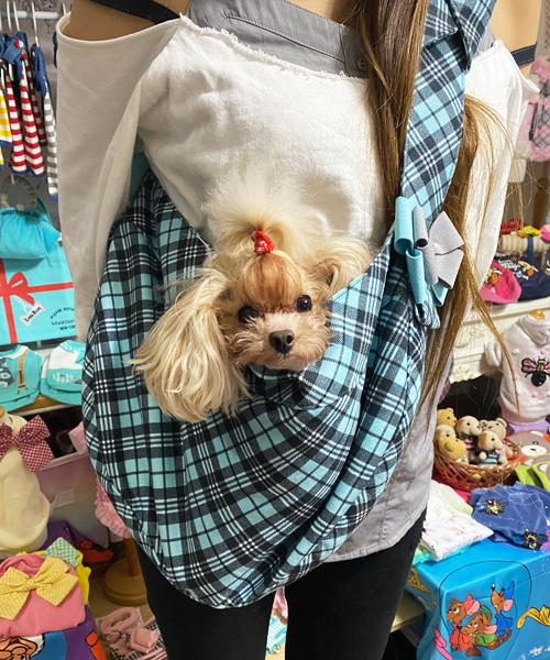 Susan Lanci スーザンランシー スリング Tiffi Blue Plaid ワンちゃんのセレクトショップ Sweetcandy