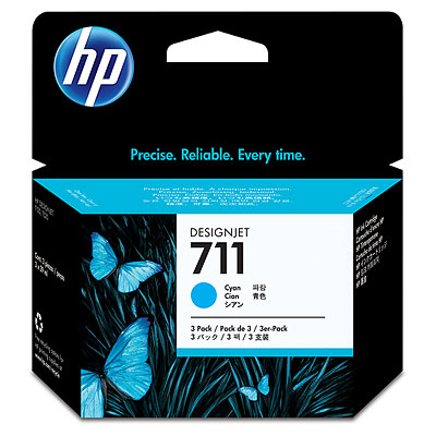 HP711 インクカートリッジ　シアン 29mlX3 (CZ134A)