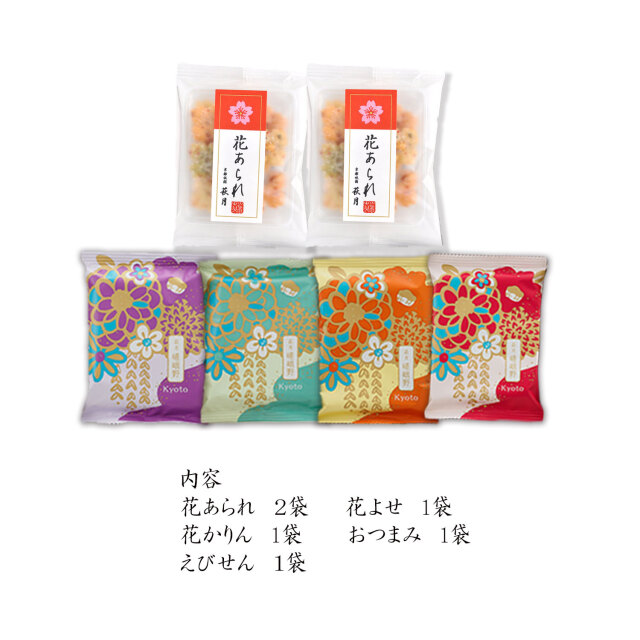 ★京都清水坂店限定★ 小風呂敷6点セット　バラ売り可 花をどり（6袋入り 化粧箱入）