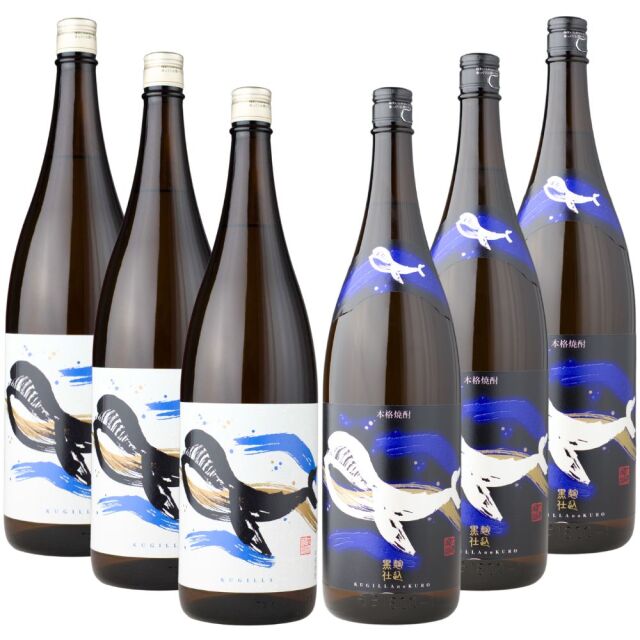 [送料無料] 芋焼酎 くじらのボトル 白麹 黒麹 25度 1800ml 6本 大海酒造 通販