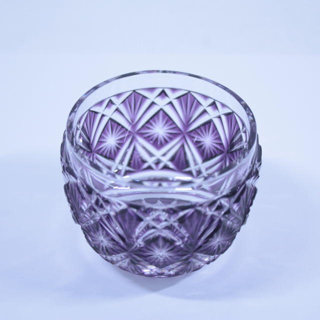 薩摩切子】 猪口 [金紫] クリスタルガラス製 鹿児島 MIRIYU工房 おちょこ