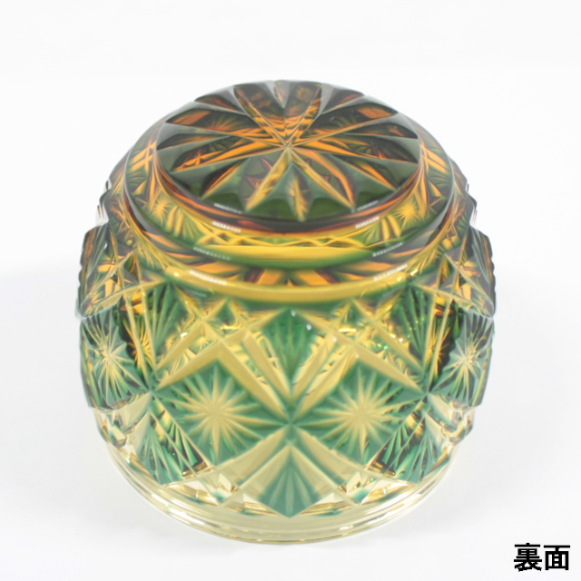 薩摩切子グリーン カットクリスタル 盃 高さ6cm 楽天市場】薩摩切子 二色 脚付盃 cut201 蒼黄緑 ルリ緑 二色衣