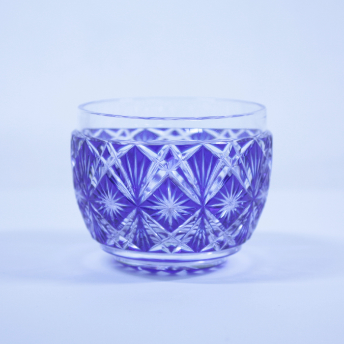 【薩摩切子】 猪口 [藍] クリスタルガラス製 鹿児島 MIRIYU工房 おちょこ