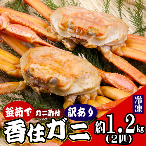 【送料無料】【冷凍】 香住産 茹で香住がに 2匹 訳あり 約1.2kg