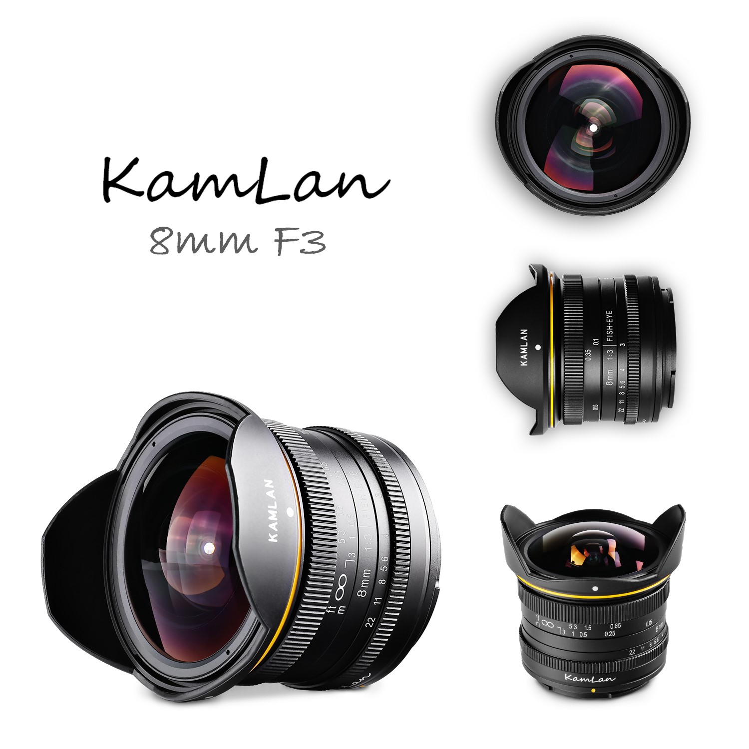 KAMLAN （カムラン）8mm F3.0 フィッシュアイ　各社ミラーレスカメラ用　