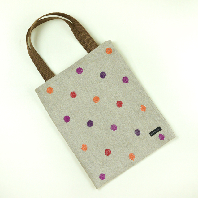 リネンベリードットバッグ