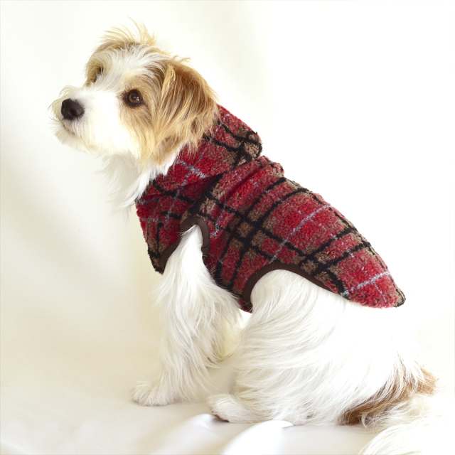 ボアチェックパーカー