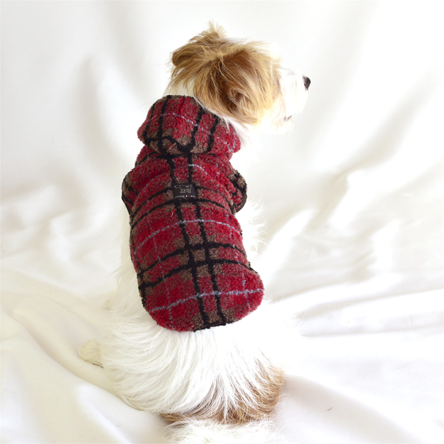 ボアチェックパーカー