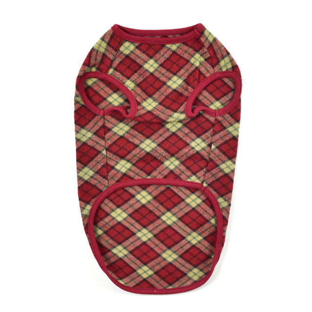 レッドチェックノースリーブ