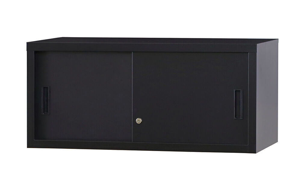 スチール引戸　上置書庫 A4-31S-MB （マットブラック） 幅880×奥行400×高さ400