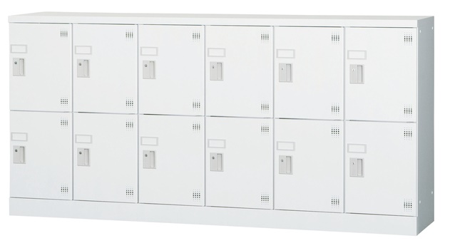12人用ロッカー（6列2段）GLK-S12YSW　※窓付きタイプ（受注生産・納期約1ヶ月） 幅1800×奥行380×高さ880