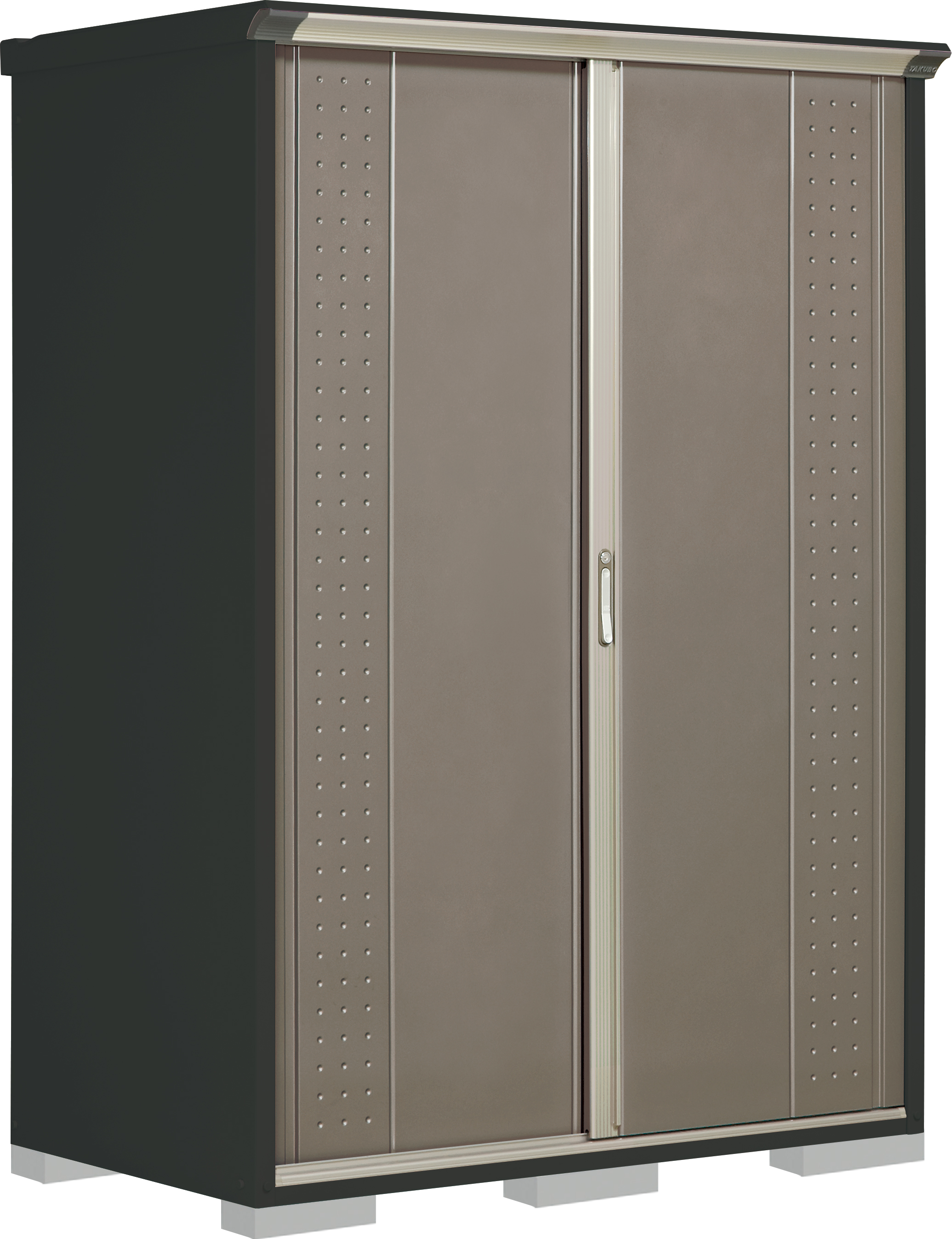 【6月末まで限定特価】GPY-159HF  （本体アイボリーブラック）  タクボ物置グランプレステージジャンプ 全面棚タイプ 幅1488×奥行900×高さ2100mm