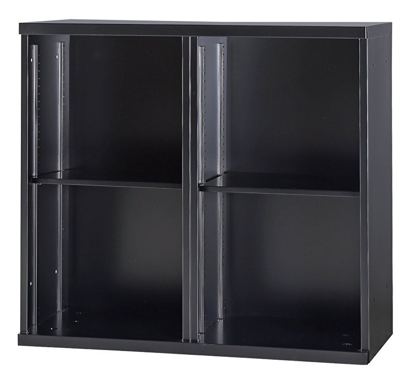 スチール オープン書庫2列 上下兼用 HOS-K22-B 幅900×奥行450×高さ820mm