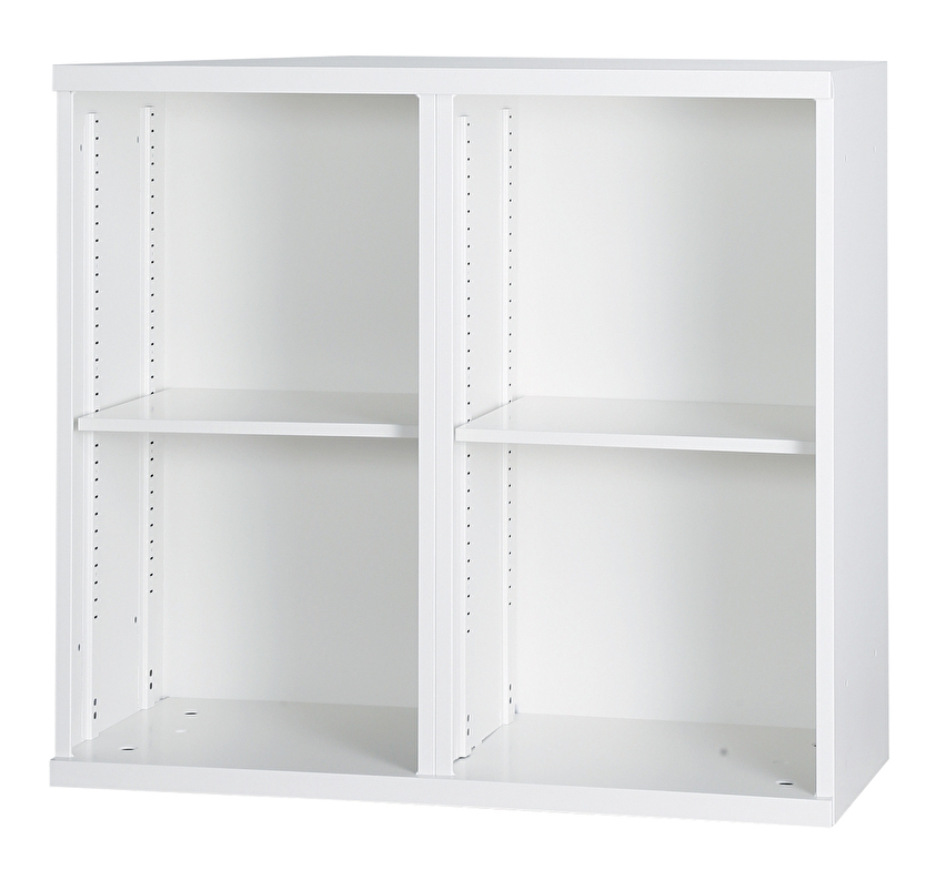 スチール オープン書庫2列 上下兼用 HOS-K22 幅900×奥行450×高さ820mm