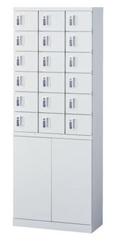 KLKW-18H-R (コインリターン錠タイプ) 18人用用貴重品ロッカー 幅600×奥行300×高さ1600mm