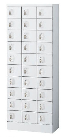 KLKW-30-R (コインリターン錠タイプ) 30人用貴重品ロッカー 幅600×奥行300×高さ1600mm