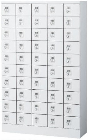 KLKW-50-D (ダイヤル錠タイプ) 50人用貴重品ロッカー 幅1000×奥行300×高さ1600mm