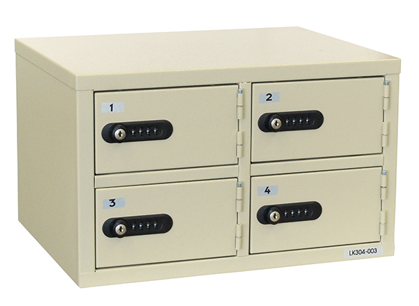 LK-304　エーコー 貴重品ロッカー（ダイヤルナンバーロック） 2列2段/4人用 幅416.2×奥行320×高さ255mm