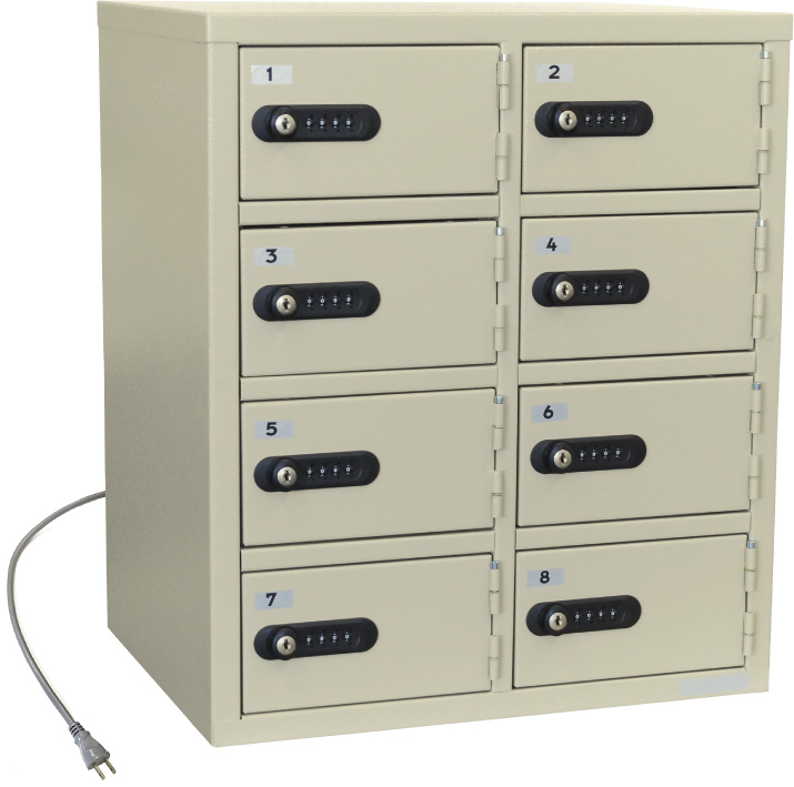 LK-308PSE エーコー パーソナル充電ロッカー（2列4段・8人用）幅417×奥行320×高さ485mm