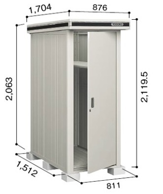 ヨド物置 エルモ LMD-0815 一般・積雪地兼用型 幅811×奥行1512×高さ2119.5mm
