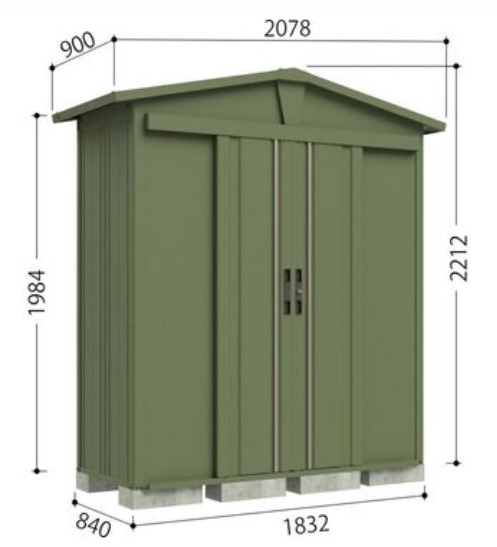 LSN-1808 ガーデニング物置 LEISURE（リジュー）間口2078×奥行840×高さ2212mm
