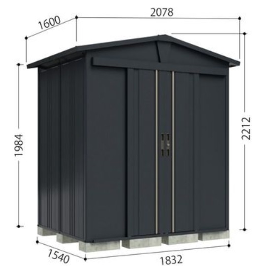 LSN-1815 ガーデニング物置 LEISURE（リジュー）間口2078×奥行1600×高さ2212mm