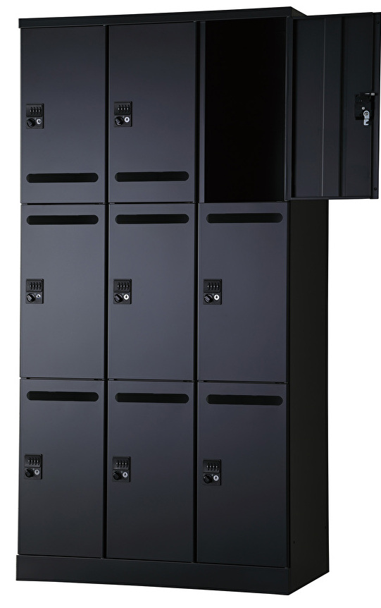 9人用更衣ロッカー　可動棚式 ダイヤル錠タイプ RLK-TAKD9390-BMB 幅900×奥行515×高さ1790mm